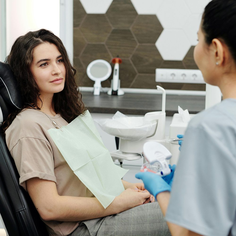 Woman at dentist