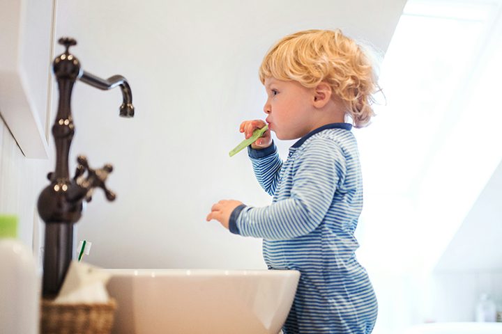 toddler brushing teeth